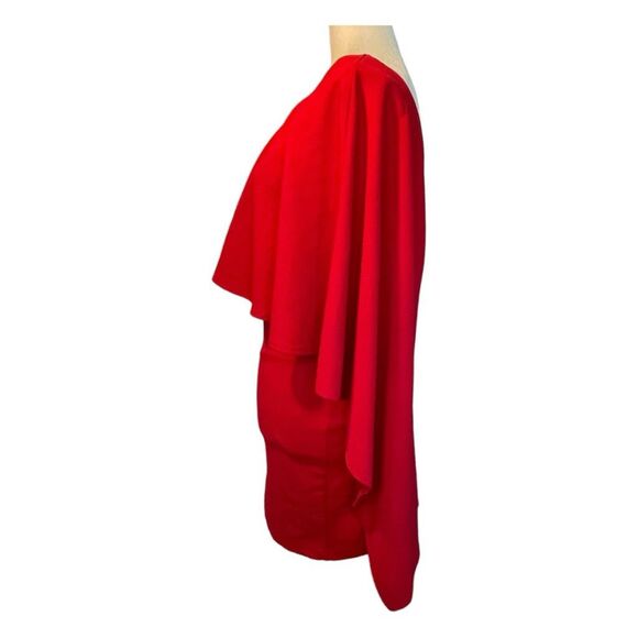 Lulu's Best is Yet to Come Mini Dress Red Cape Sleeves S - Picture 5 of 9